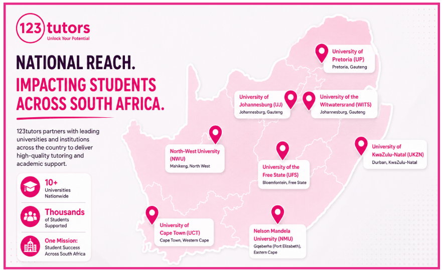123tutors national university reach across South Africa